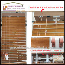 1.5 inch UV coating solid wood slats ladder string cord tilt high profile metal headrail basswood venetian blinds